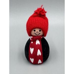 Ljungstroms of Sweden Elf Handmade Black and Red W/ Scarf & Hat 2.75”